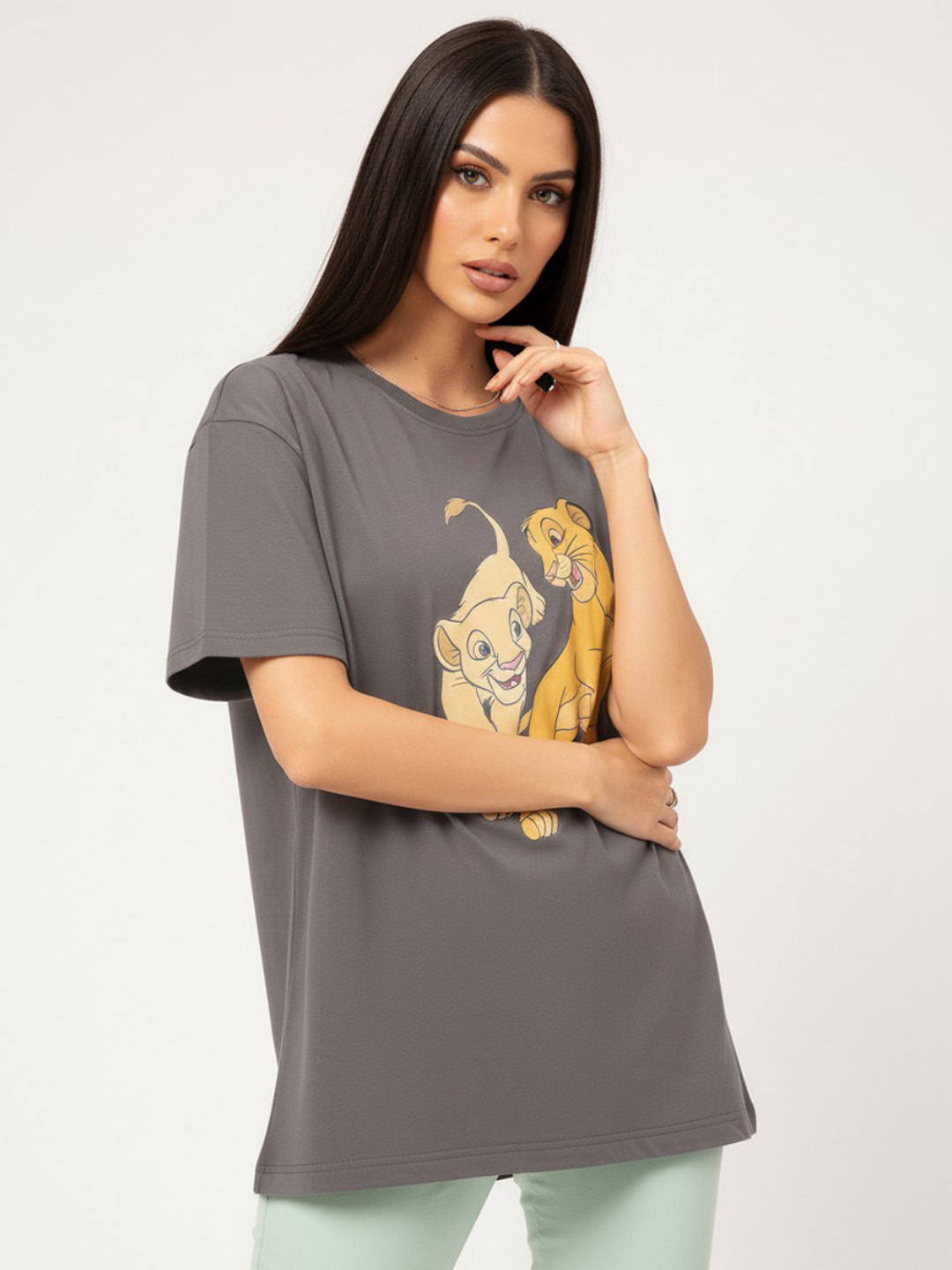 DressBerry Graphic Groove Printed Oversized T-shirt