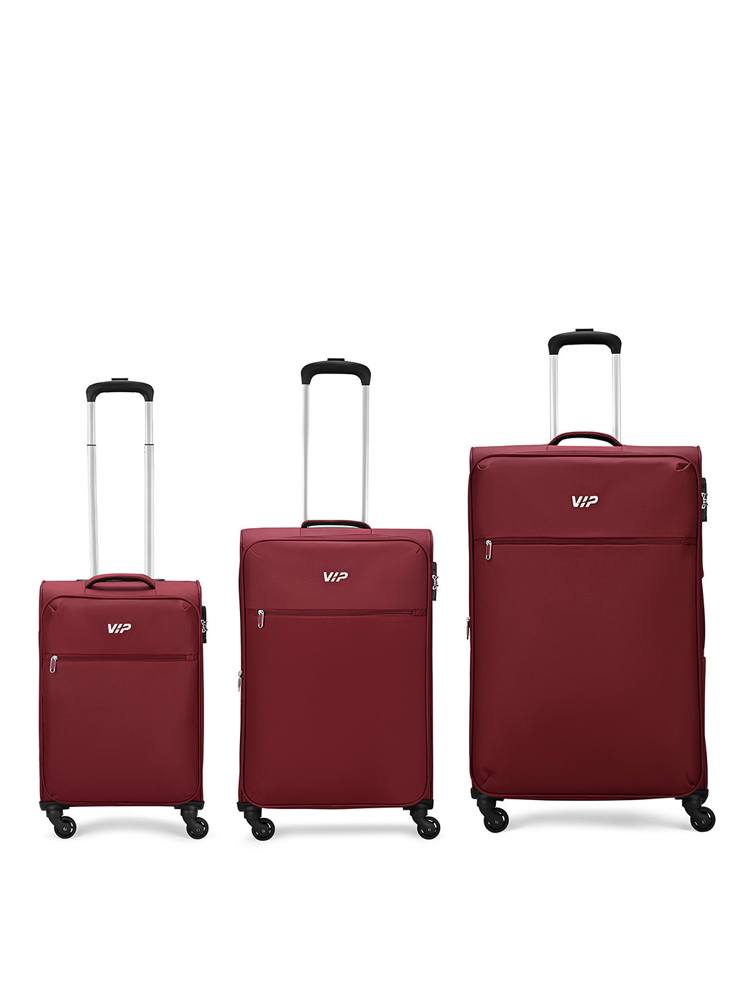 VIP TIVOLI Set Of 3 Soft Suitcase Trolley Bags- 127L