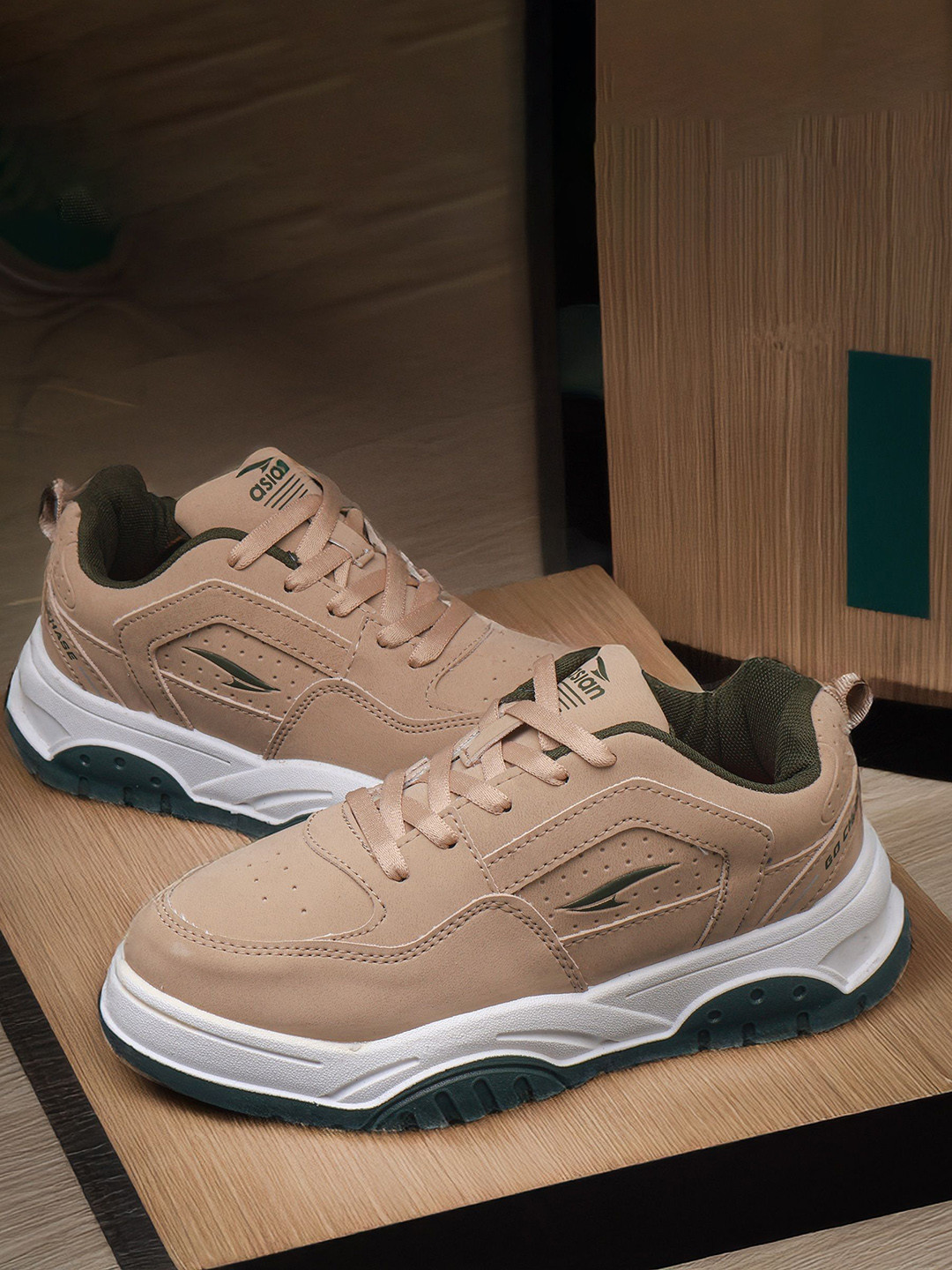 ASIAN Women's Extra Cushion Support Beige Sneaker
