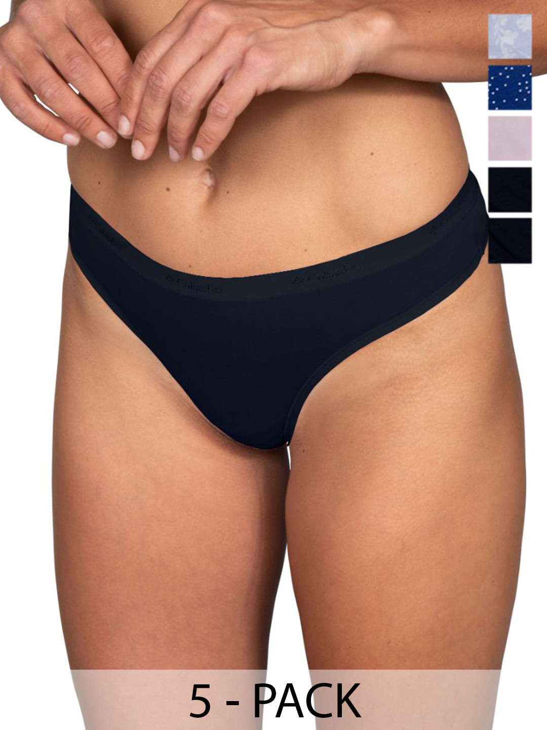 Columbia Women Pack Of 5 Printed 4-Way Stretch Low-Rise Seamless Basic Briefs