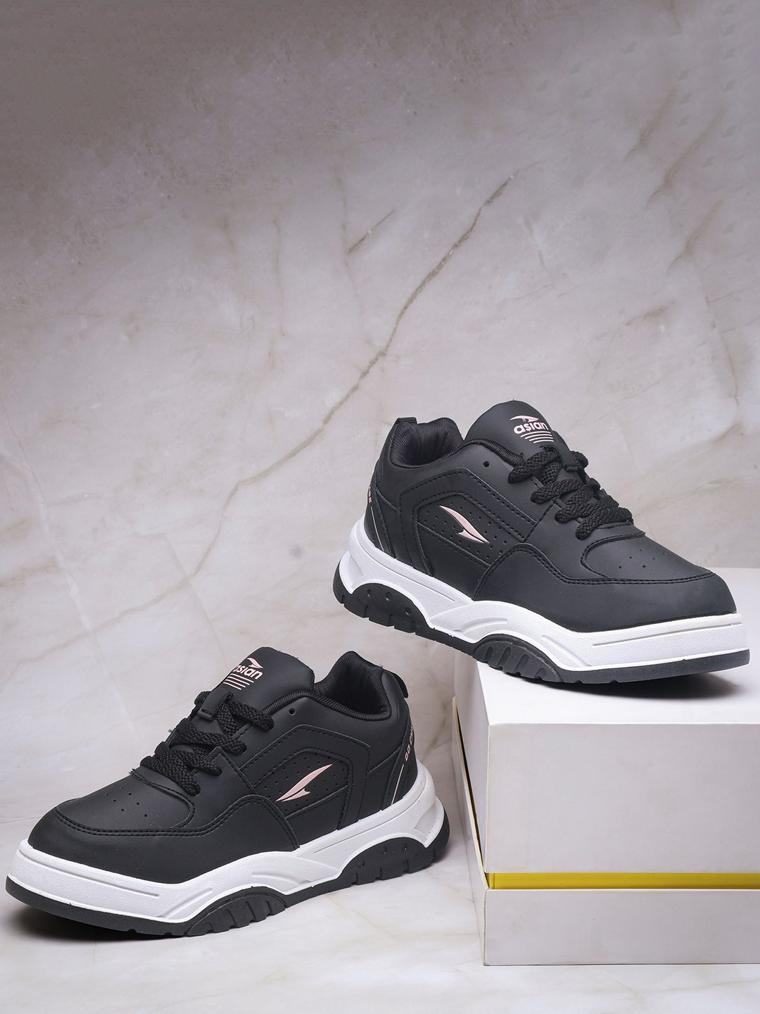 ASIAN Women's Extra Cushion Support Black Sneaker