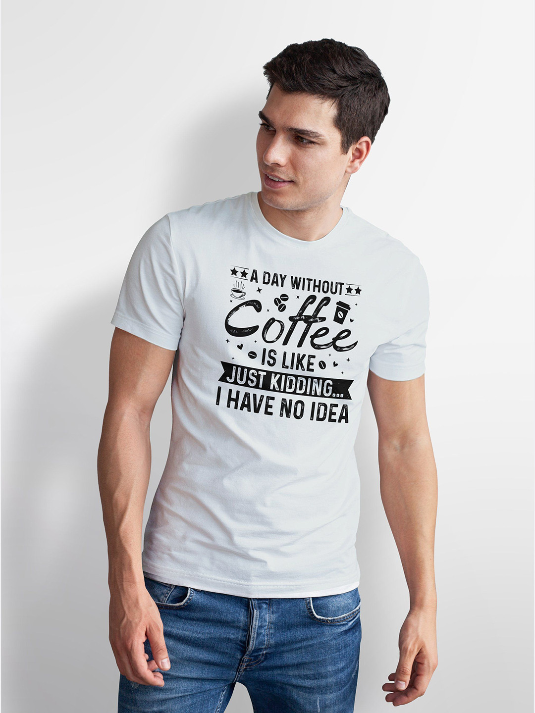 Seekbuylove Men Bio Finish Coffee Lover Round Neck Pure Cotton T-shirt