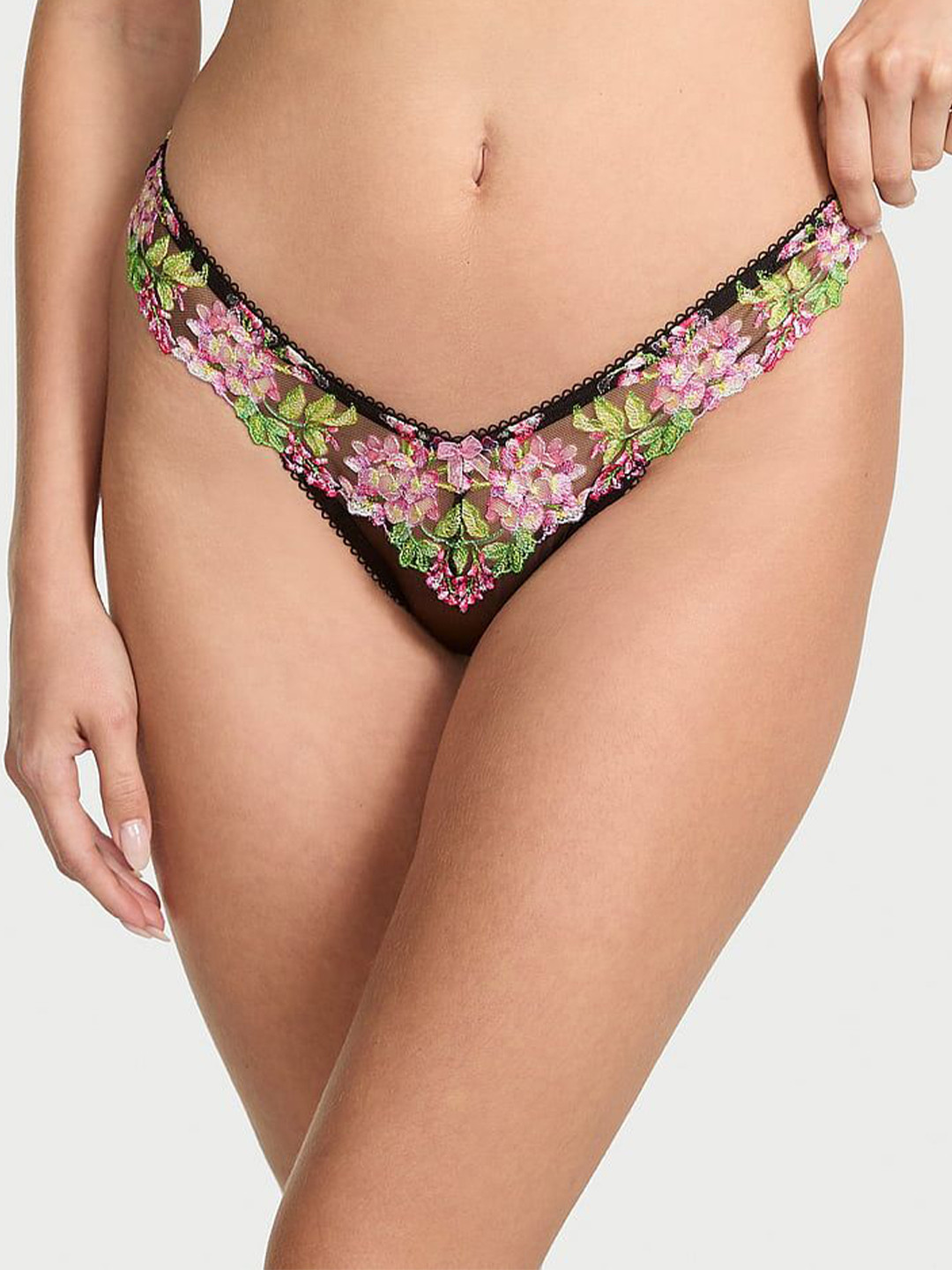 Victoria's Secret Floral Embroidered Low-Rise Bikini Brief