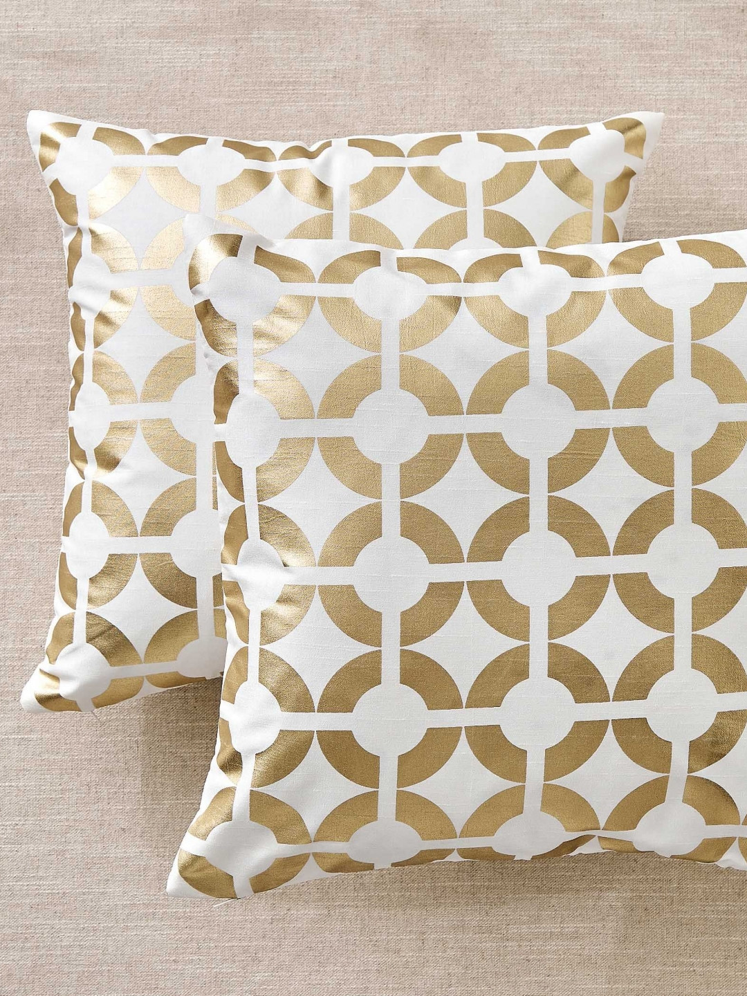 Home Centre Set of 2  Geometric Square Cushion Covers
