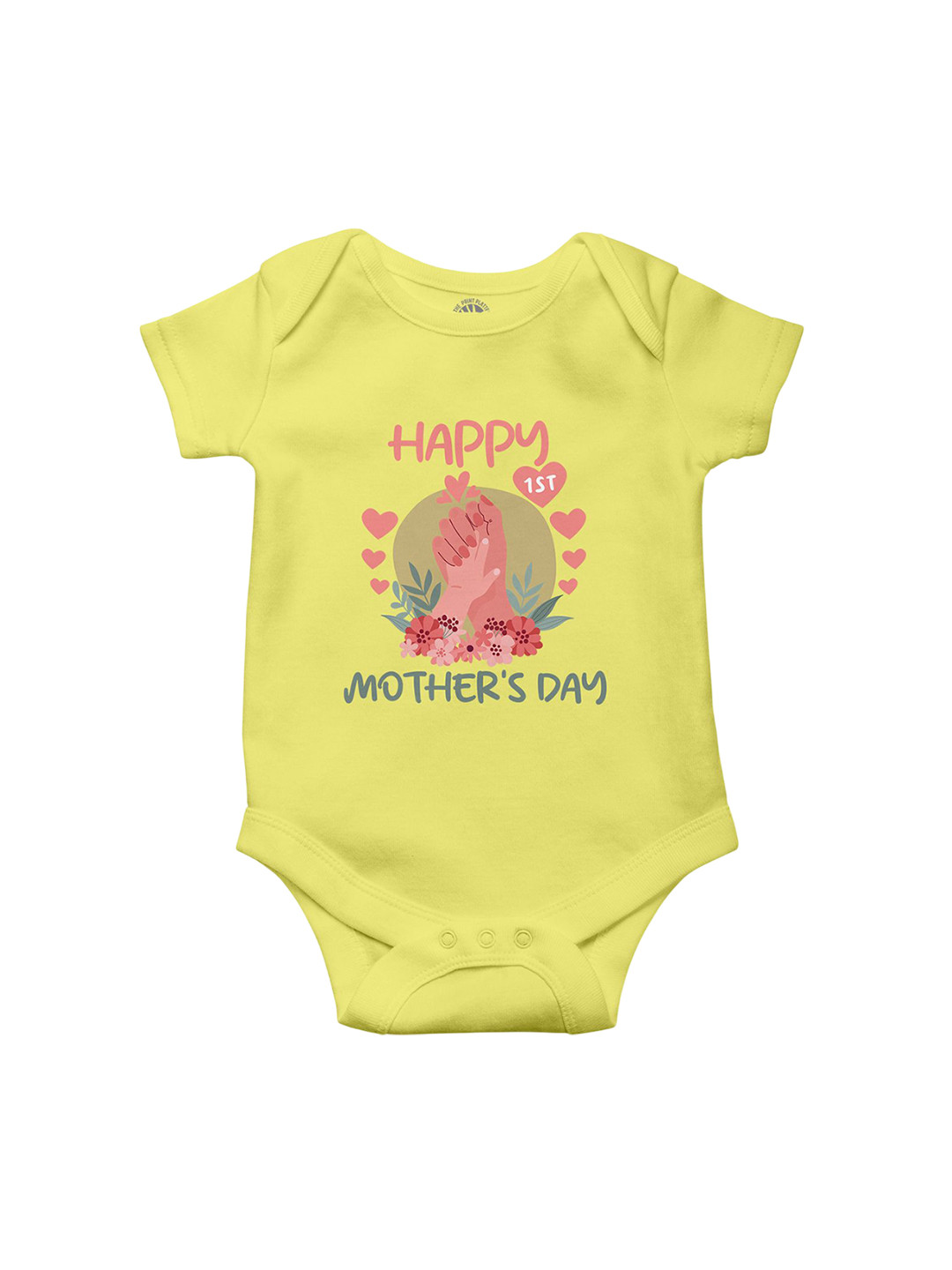 THE PRINT PLATTER Infants Printed Envelope Neck Bio Wash Cotton Bodysuit