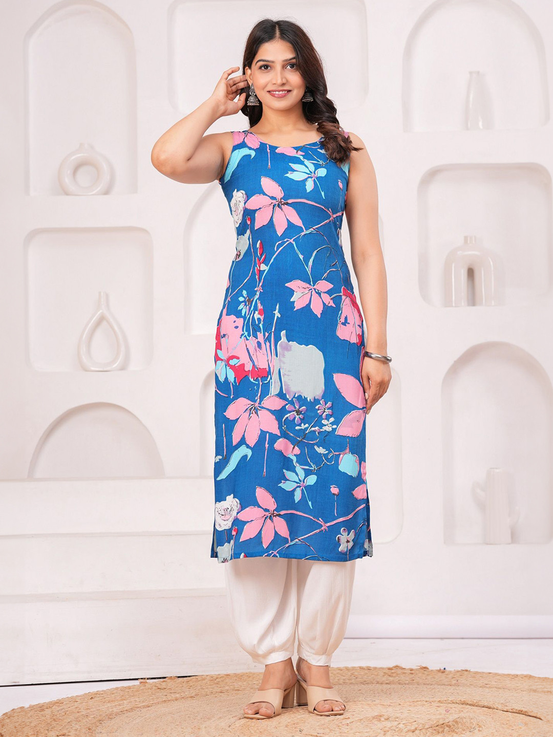 Clothy N Wave Women Floral Printed Daily A-Line Kurta