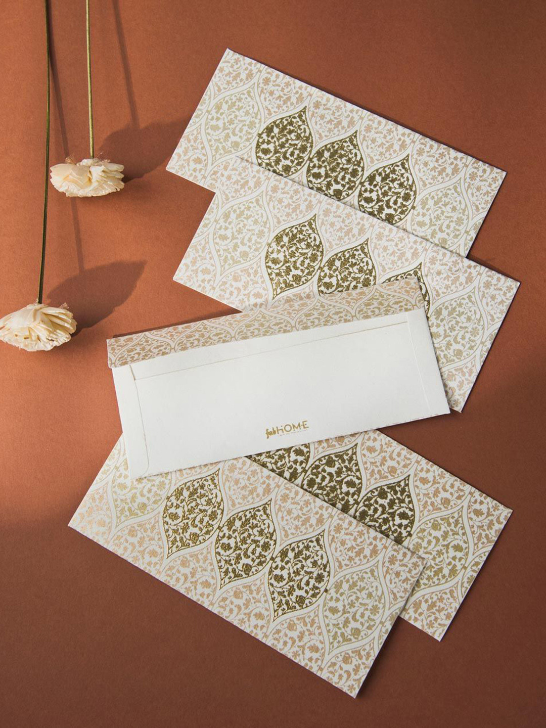 Fabindia Set Of 5 Floral Printed Paper Gift Card Envelope