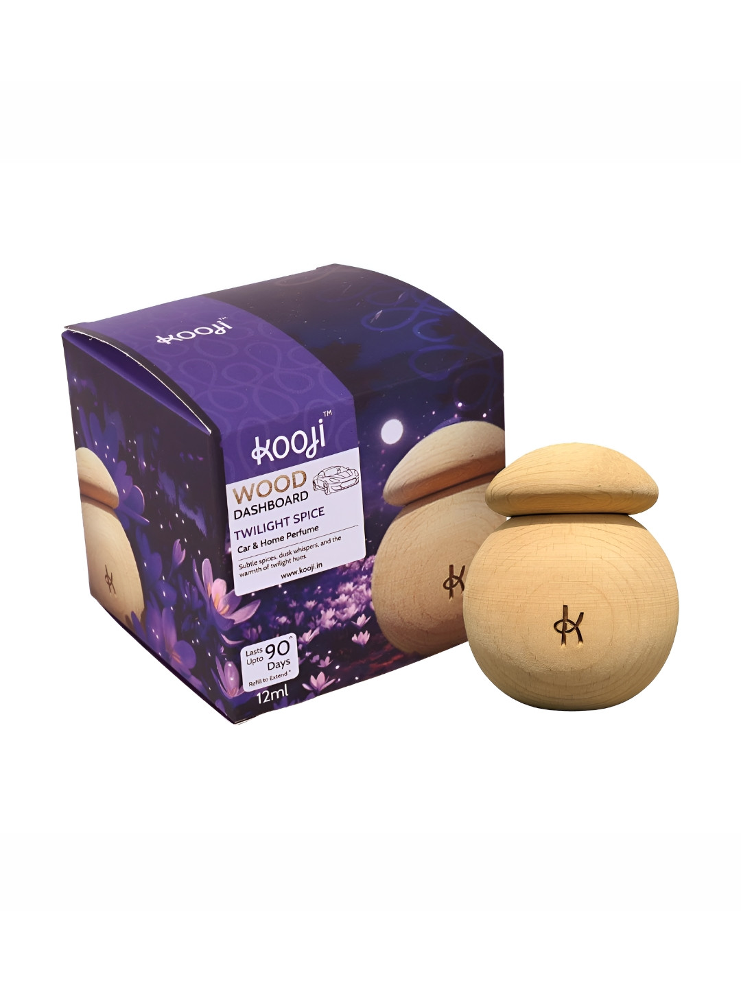 Kooji Puple & Beige Non-Alcoholic Car Freshner - 12 ml