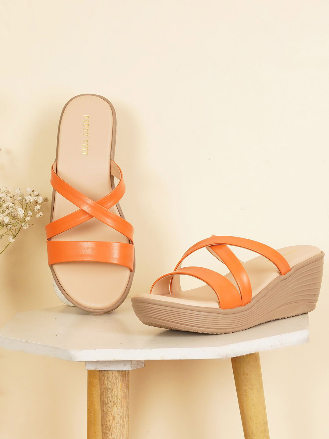 POPPYPINK 2.5 inches Wedge Sandals Heel