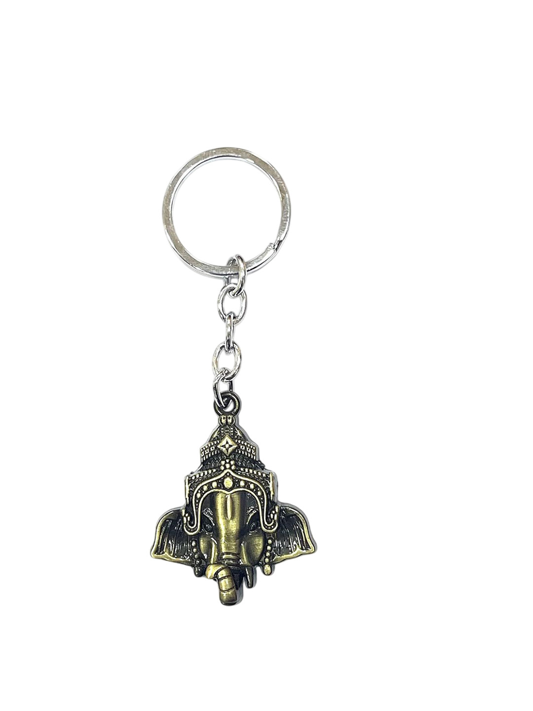 AUGEN Stainless Steel Lord Ganesha Metallic Key chain