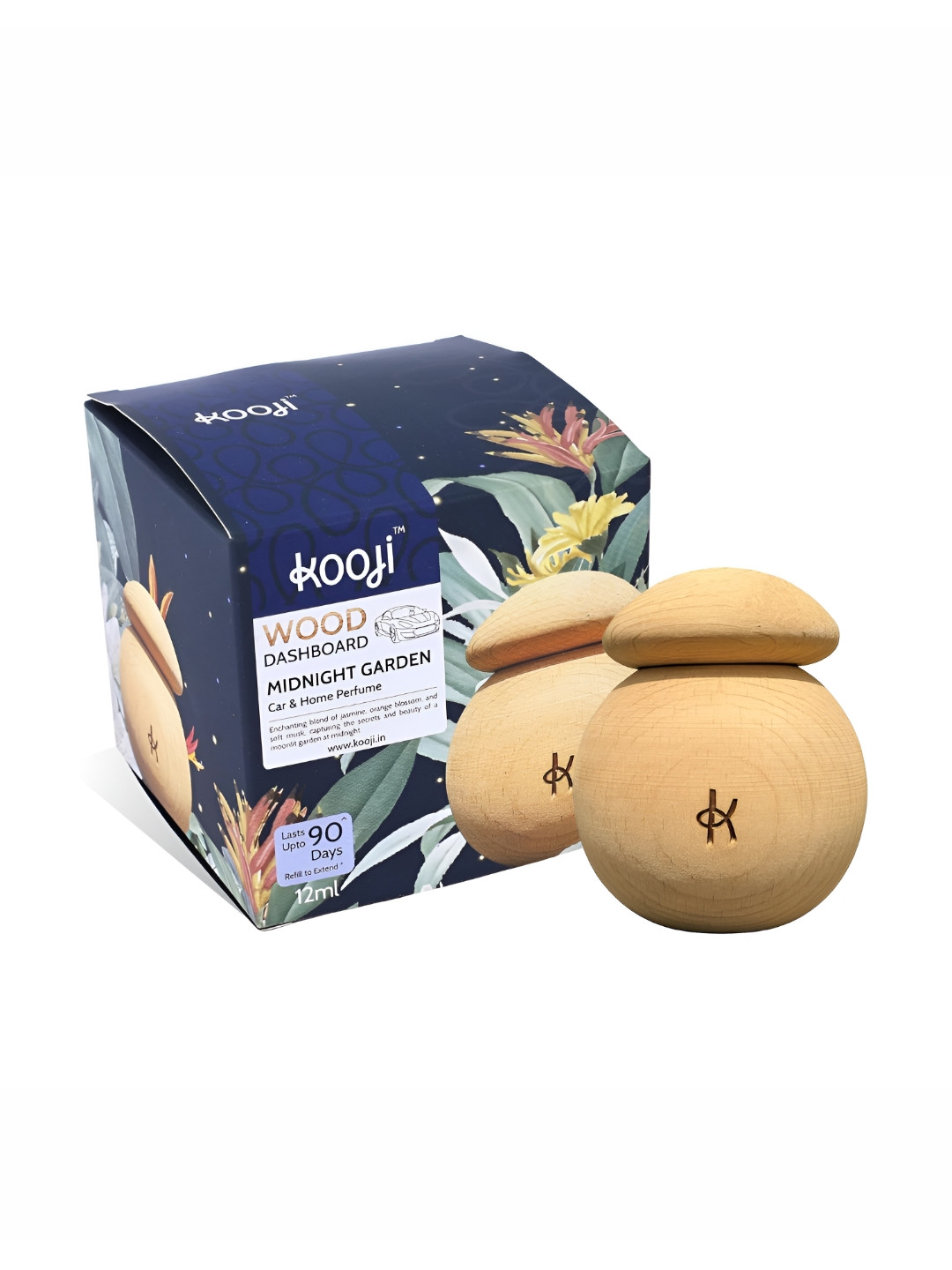 Kooji Navy Blue & Beige Non-Alcoholic Car Freshner - 12 ml