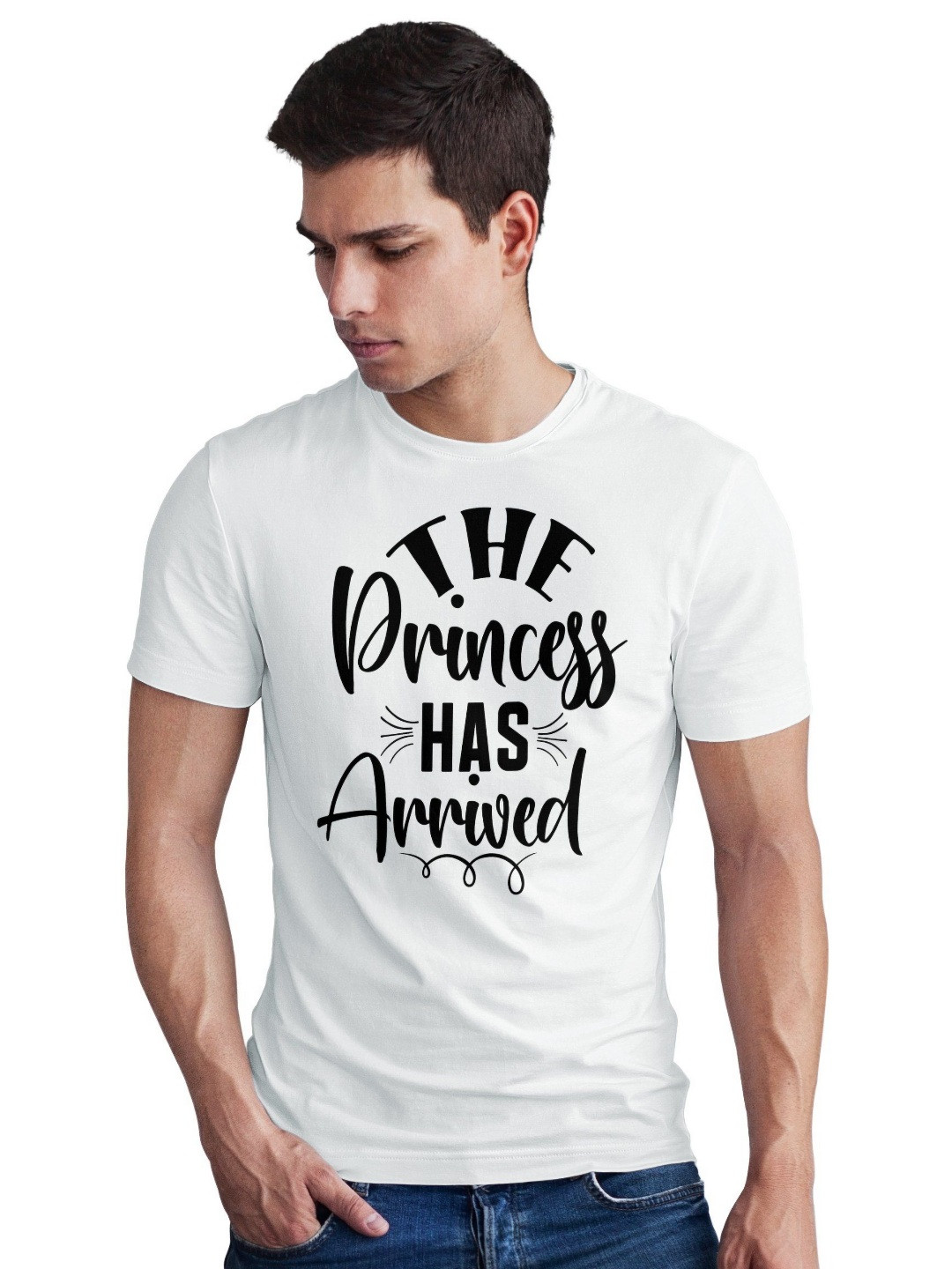 Seekbuylove Men Bio Finish The Princess Has Arrived Round Neck Pure Cotton T-shirt