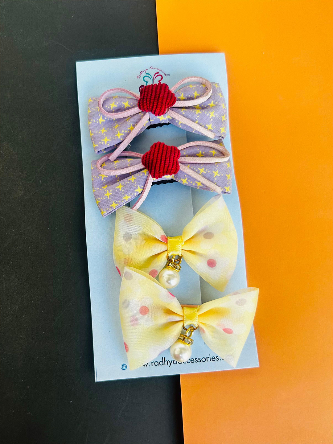 Radhya Accessories Women Set of 4 Cute Hair Bow Alligator Hair Clip