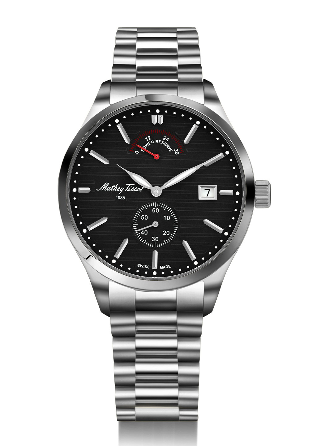 Mathey-Tissot Men Swiss Made Urban Power Reserve Quartz Black Dial Watch - H411ATPRAN