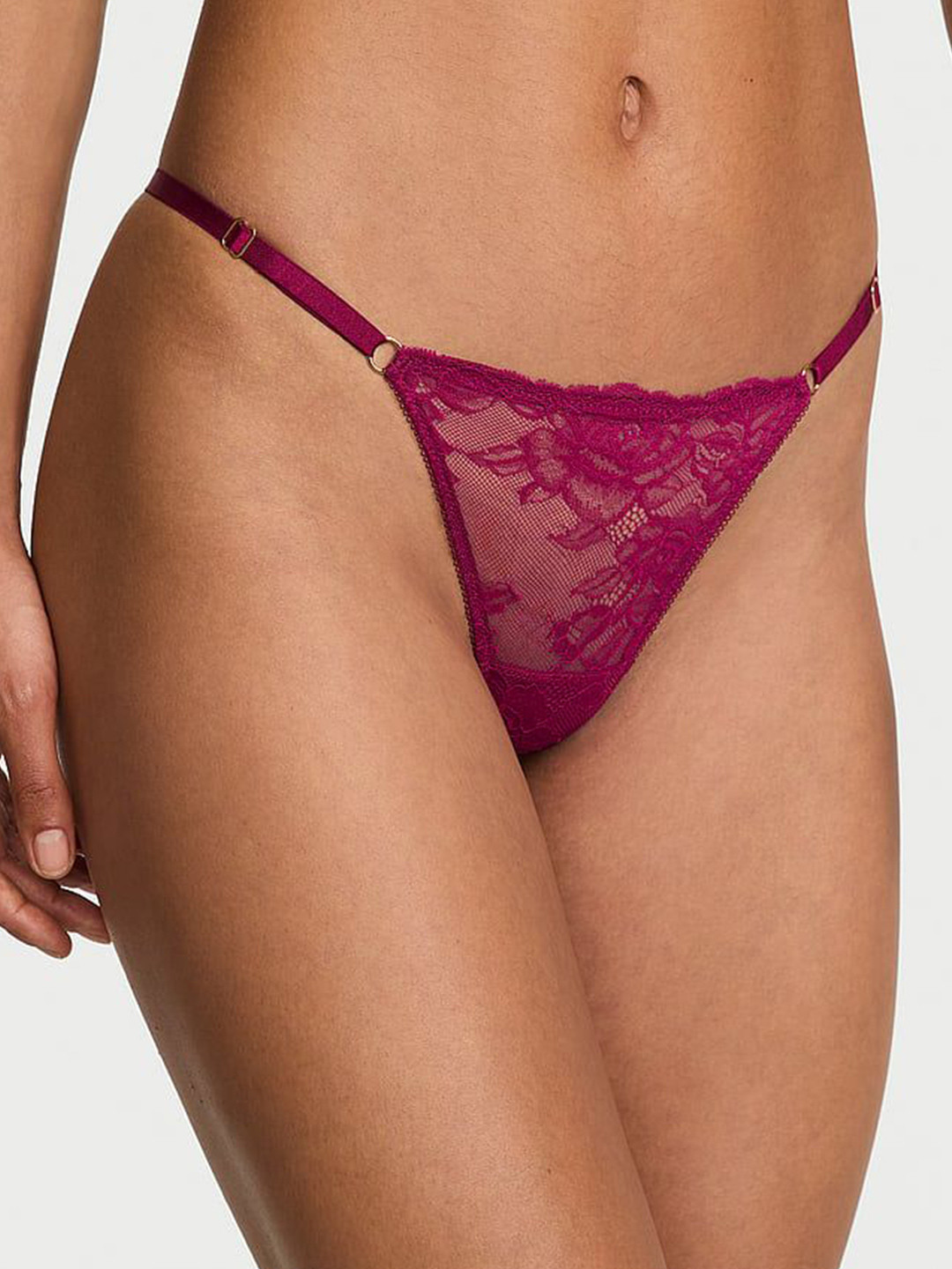 Victoria's Secret Women Self Design Low-Rise Adjustable V-String Panty