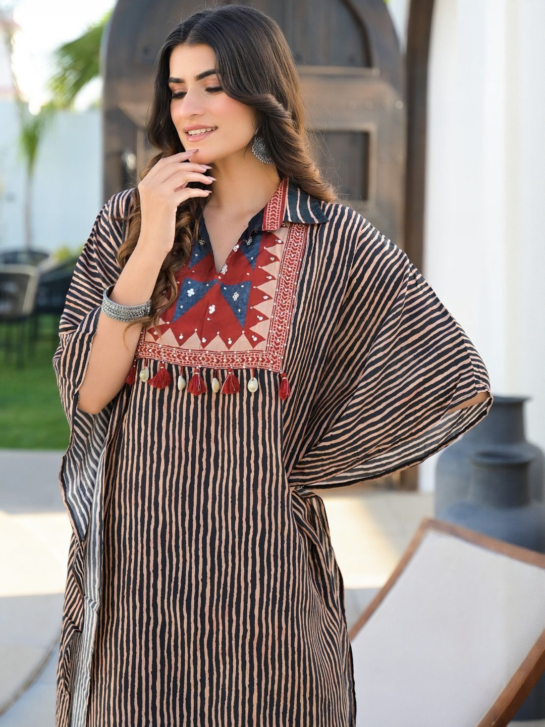 STYLESANG Women Striped Printed Regular Kurta With Palazzos Kurta Sets