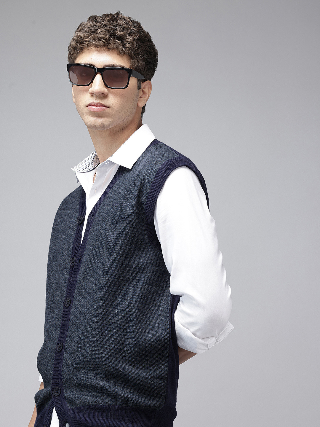 ColorPlus Striped Knitted Sweater Vest