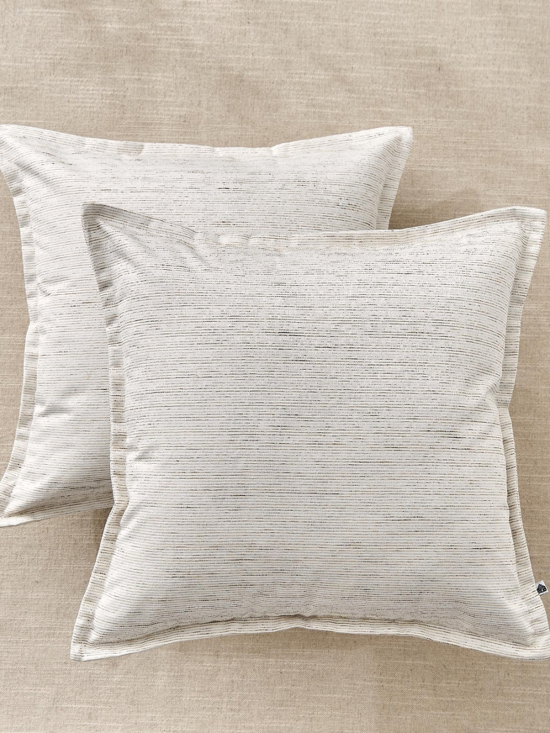 Home Centre Drift Off White & Beige 2 Pieces Abstract Square Cushion Covers