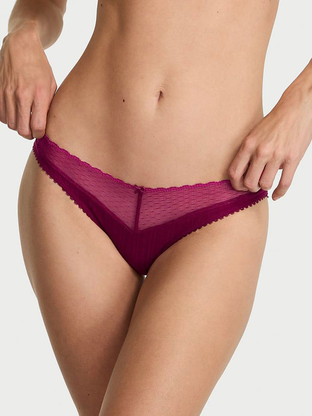 Victoria's Secret Women Low Rise Stretch Pointelle Bikini Panty