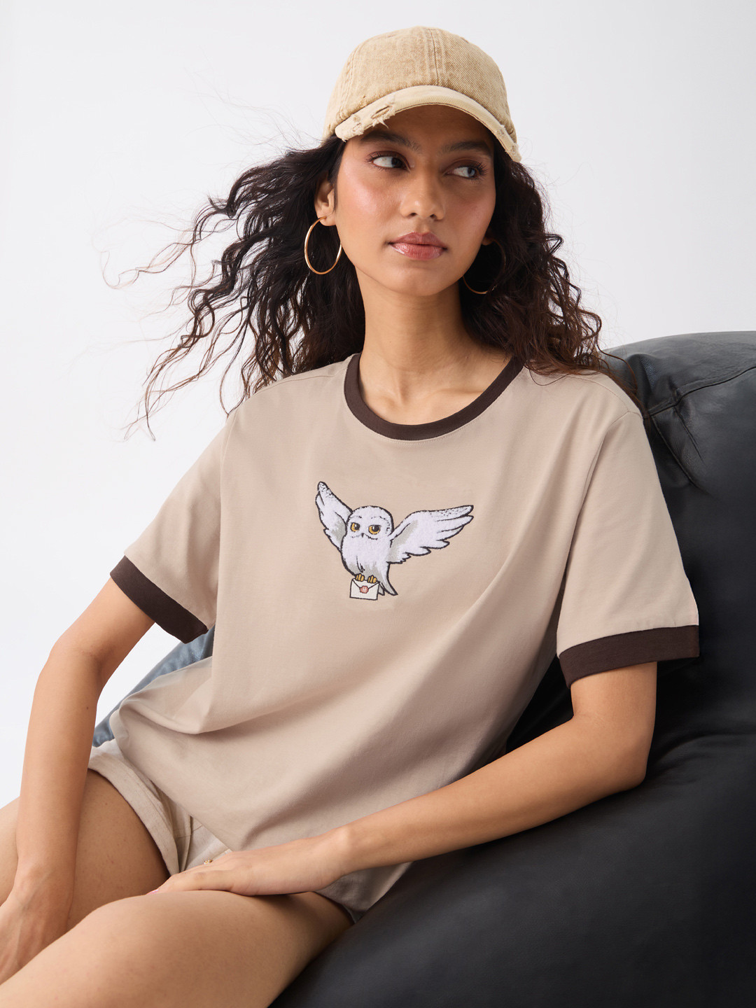 The Souled Store Women Typography Printed Relaxed Fit T-shirt