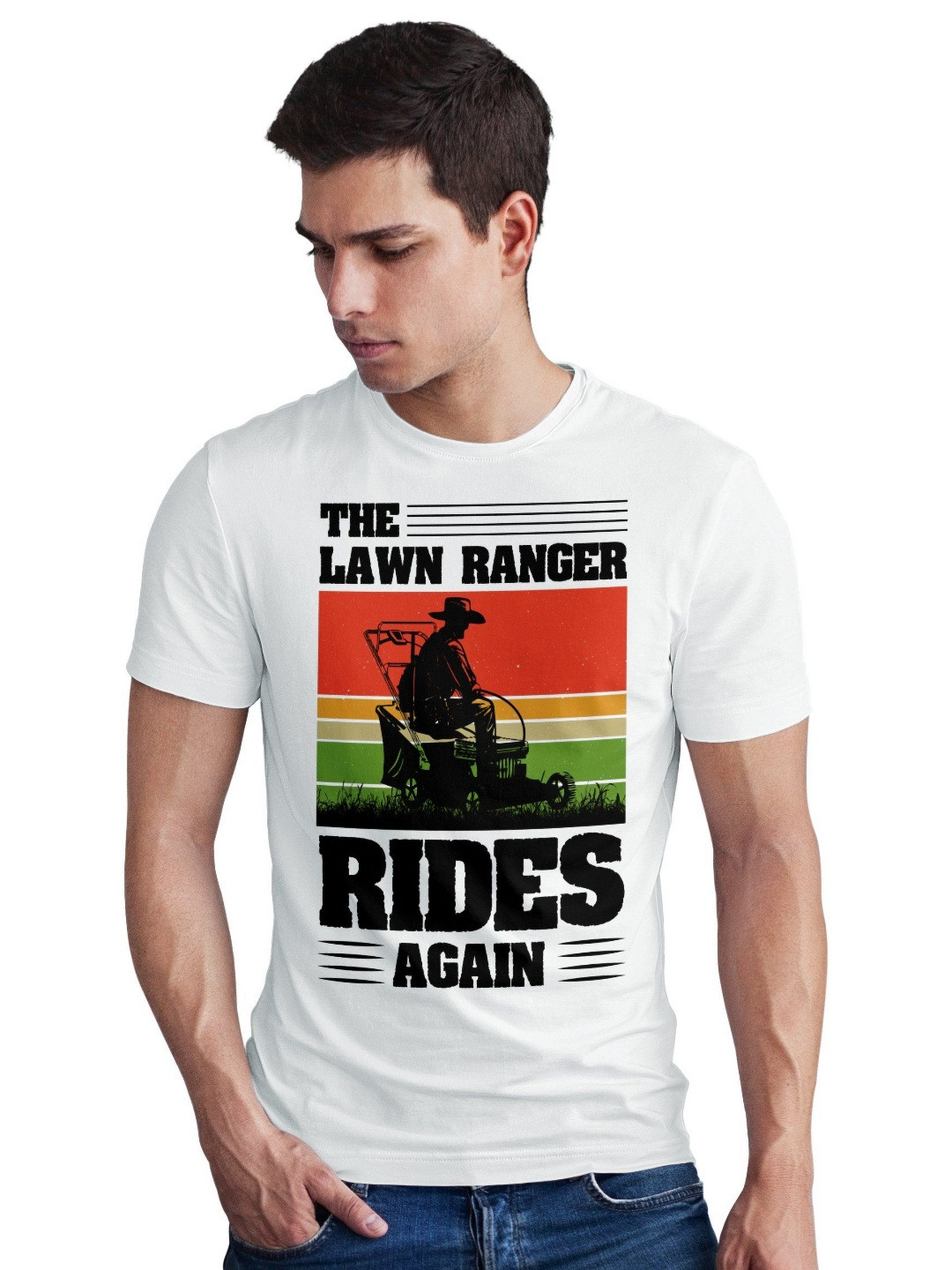 Seekbuylove Men Bio Finish Lawn Ranger Round Neck Pure Cotton T-shirt