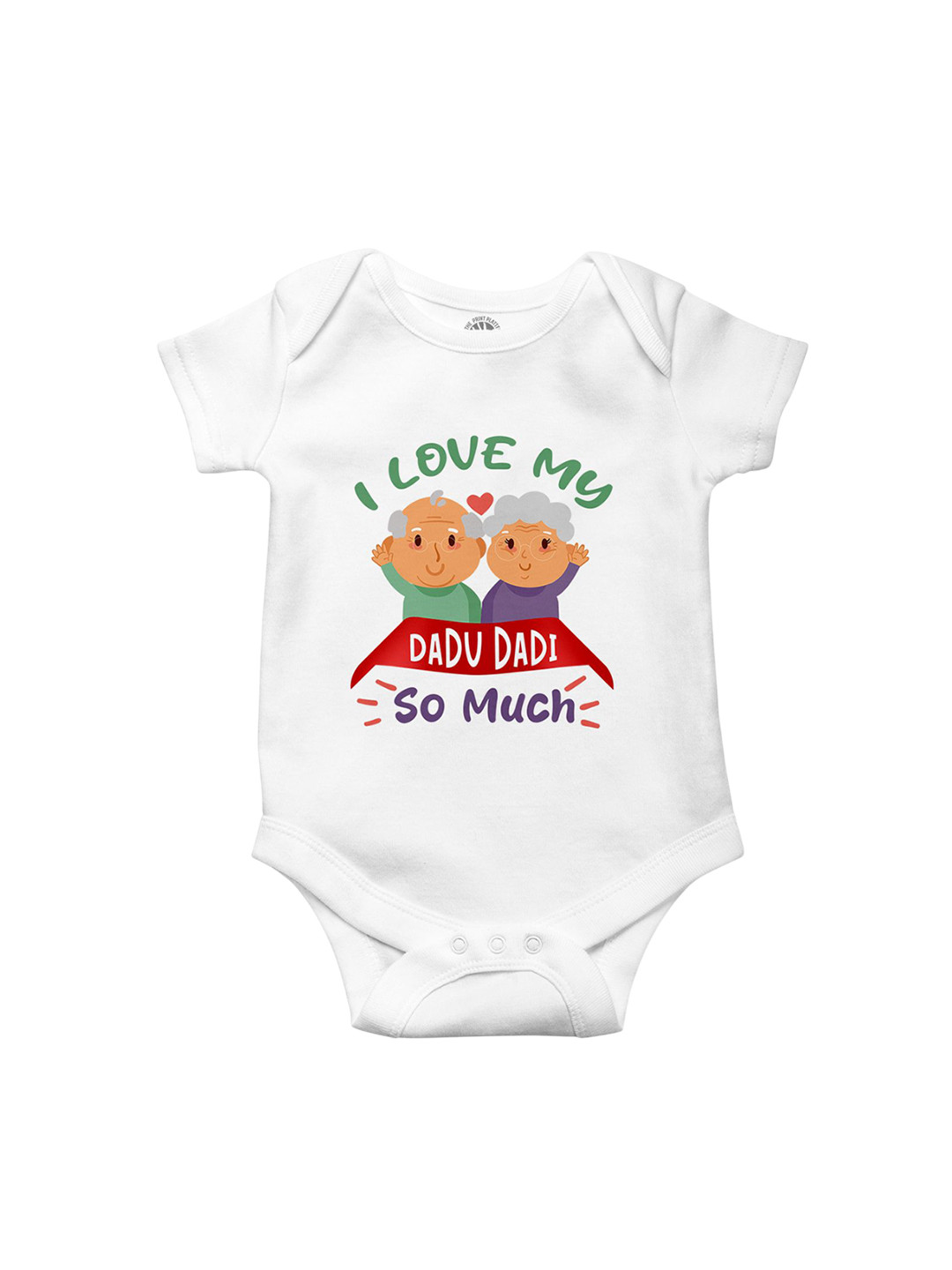THE PRINT PLATTER Infants I Love Dadu Dadi Printed Ultra Bio Wash Cotton Bodysuit