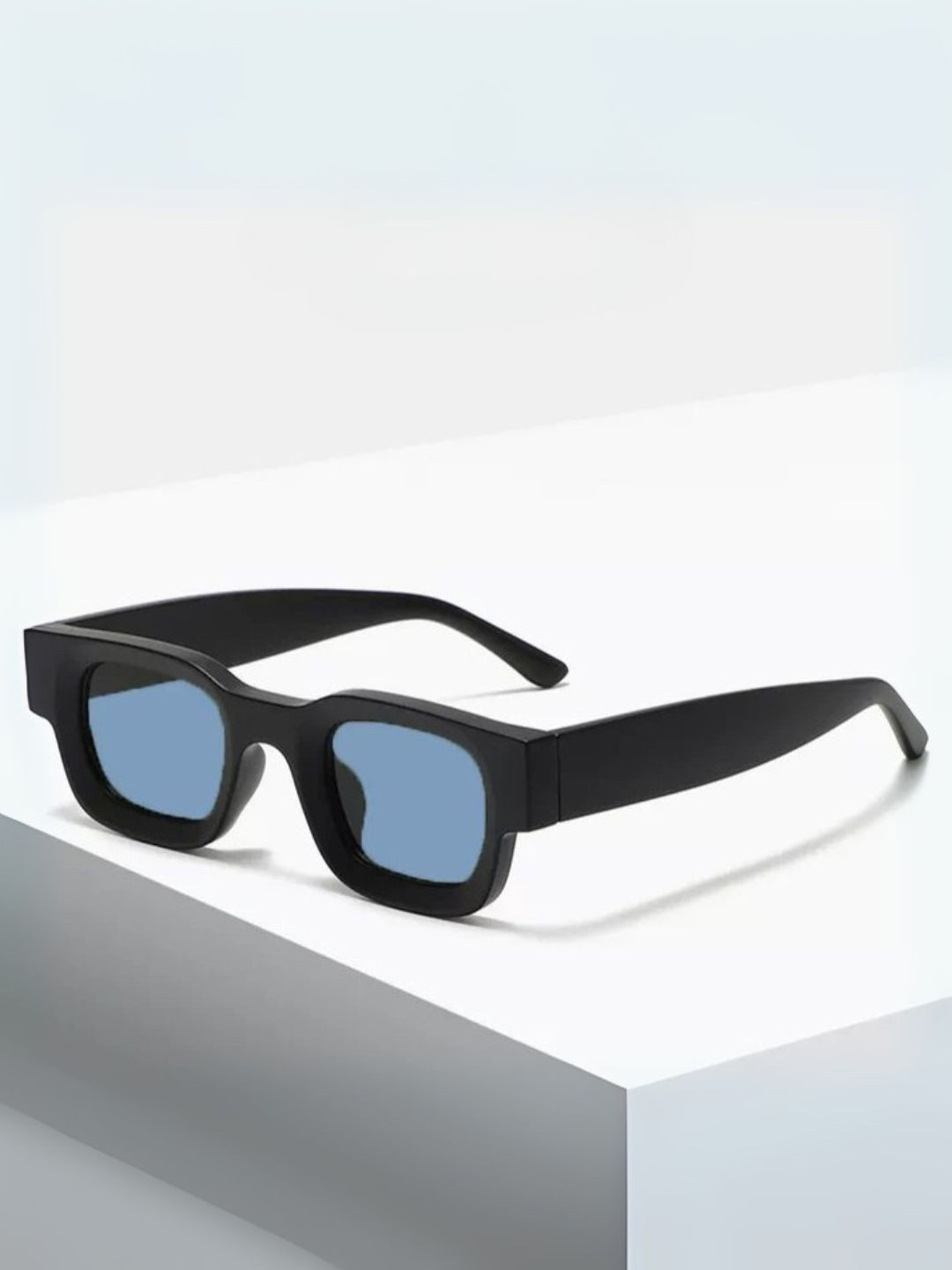 goglassic Men Square Sunglasses with UV Protected Lens Vintage V1-Black-Blue