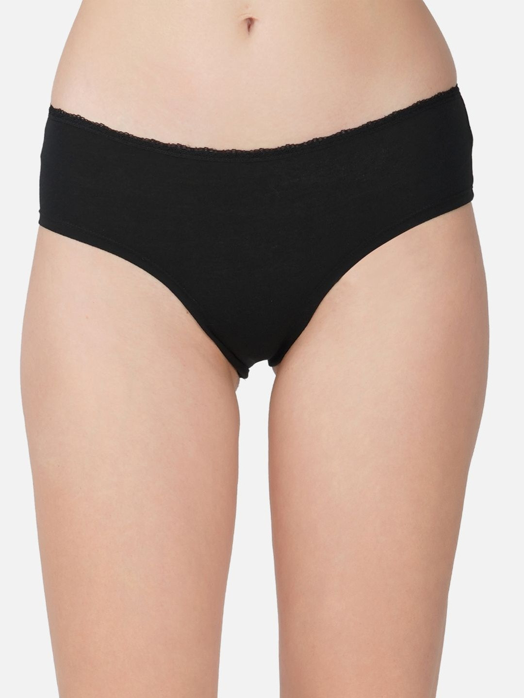 Here&Now Women Pack Of 2 Black & Beige Premium Cotton Casual Panties