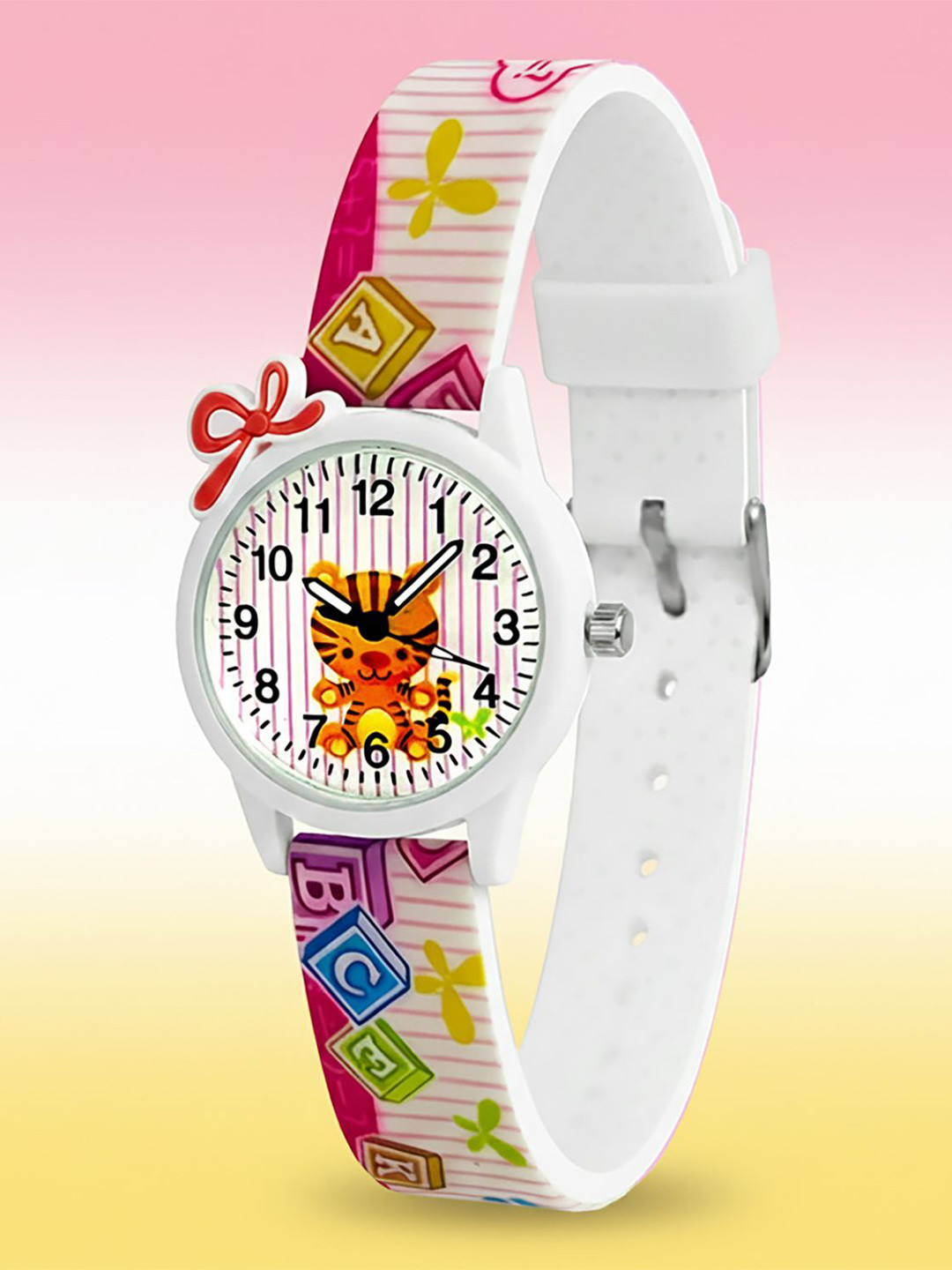 Time Up Kids Bow Design Printed Dial & Straps Analogue Watch BTR-BOW-M333