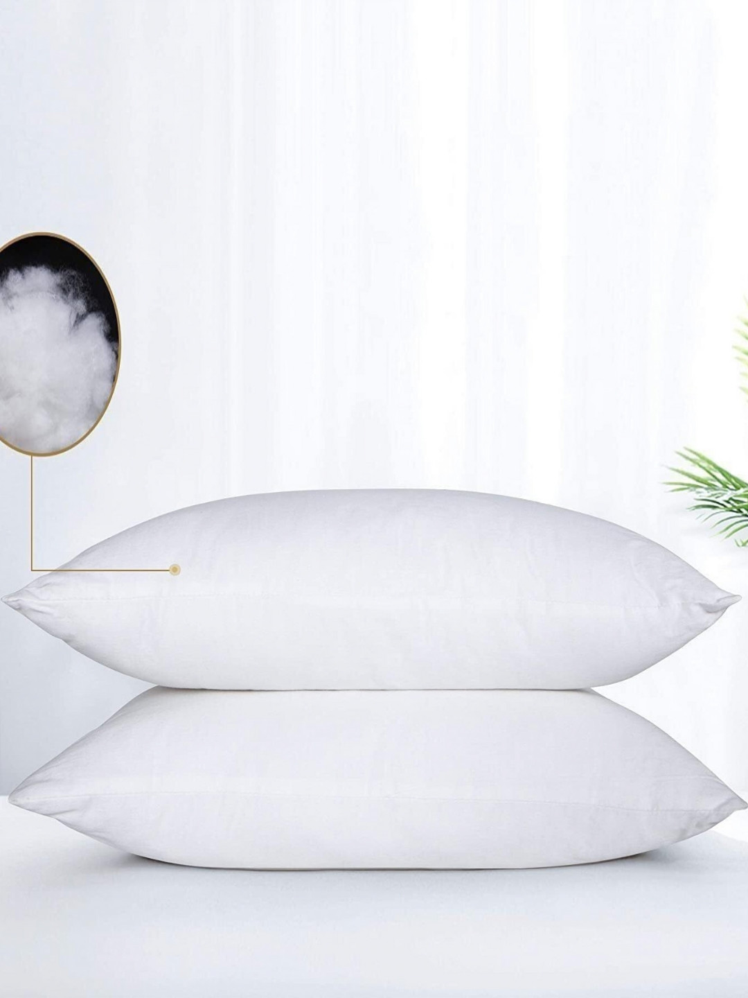 Sleepwell White 2 Pieces Fibre Filled Sleep Pillows