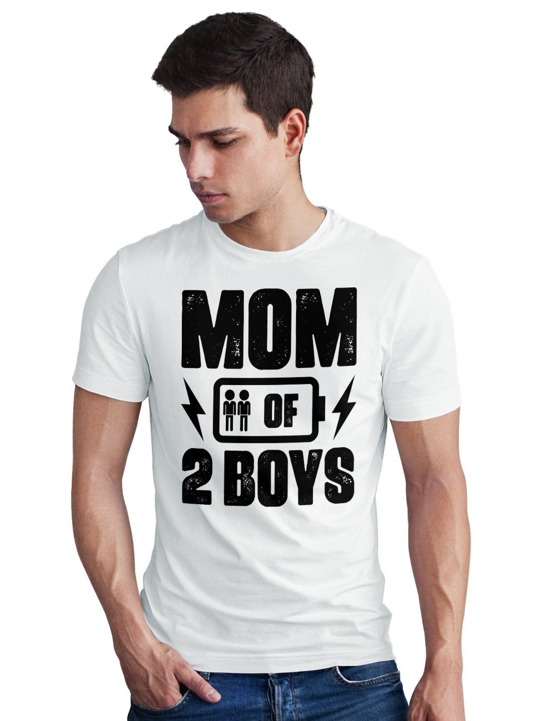 Seekbuylove Men Bio Finish Mom Of Boys Shirt, Boy Round Neck Pure Cotton T-shirt