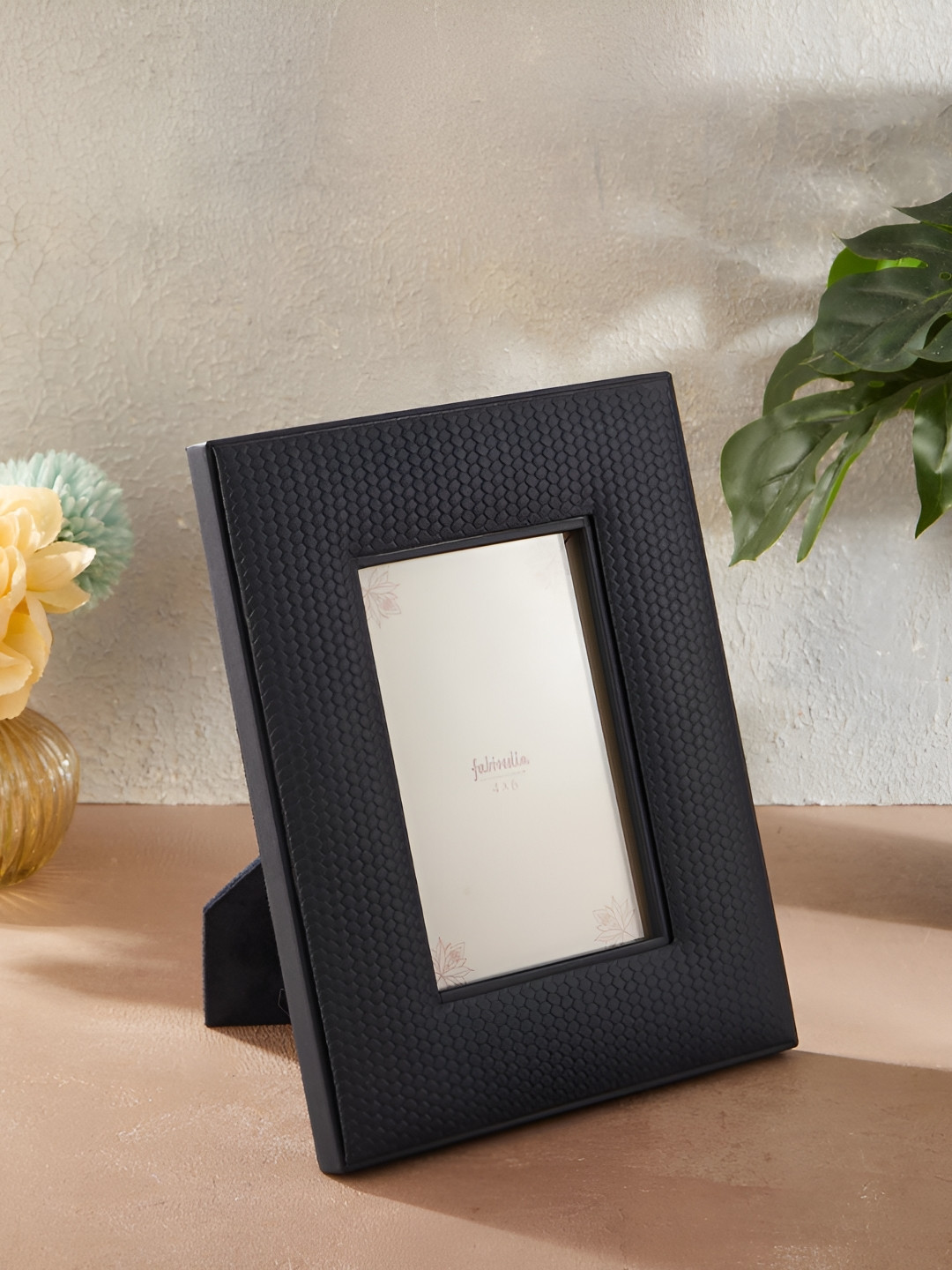 Fabindia Bodh Navy Blue Leather Table Photo Frame