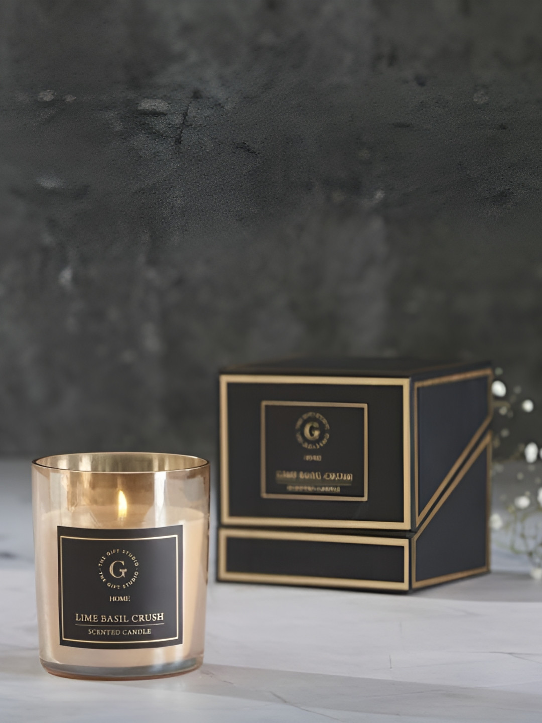 The Gift Studio Brown Lime Basil Crush Scented Candle 200 gm