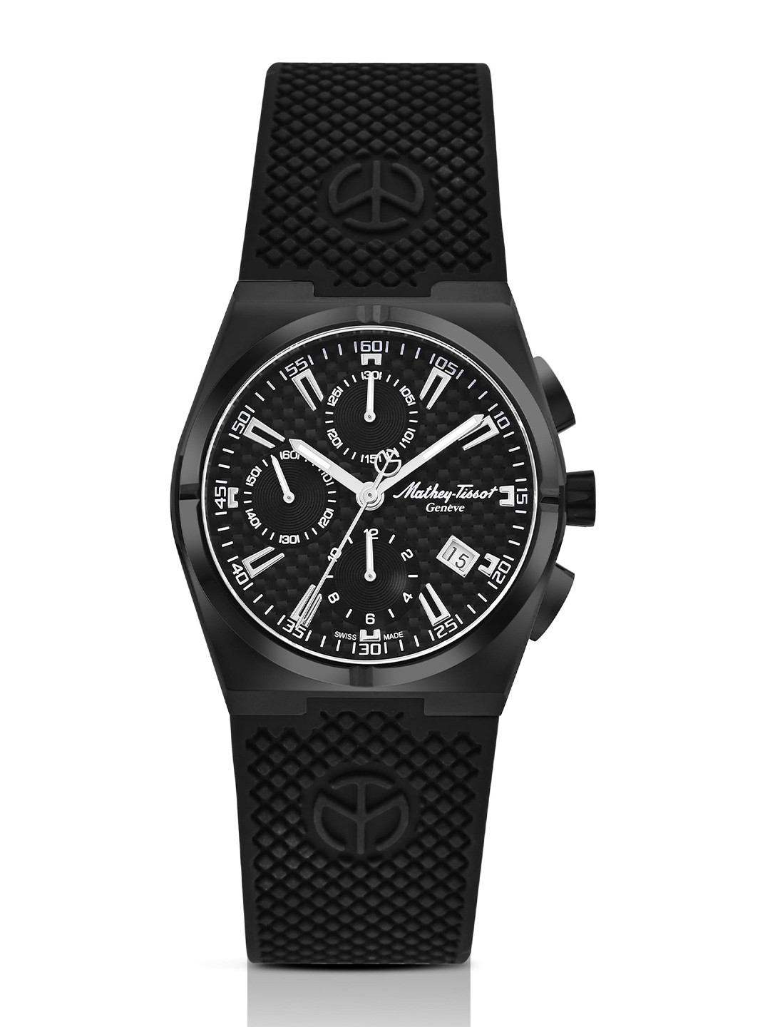 Mathey-Tissot Men Swiss Made Zeus Chrono Automatic Black Dial Watch - H118CHTLN