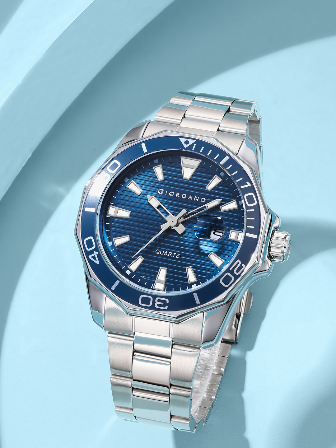 GIORDANO Men Dial & Stainless Steel Bracelet Style Straps Analogue Watch GZ-50149-22