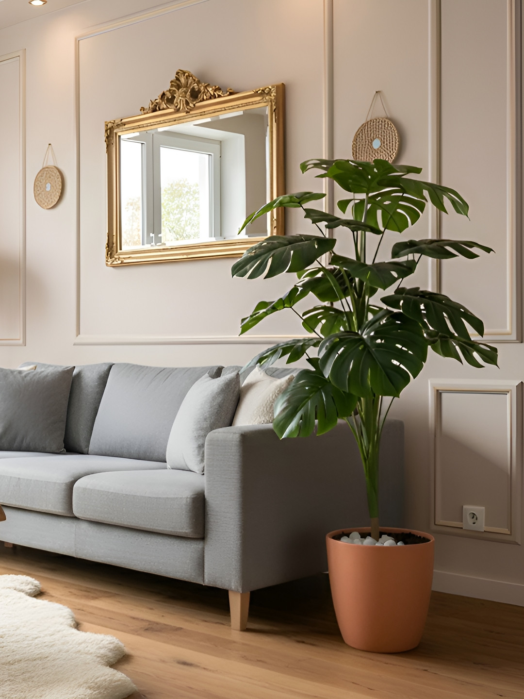 AARVI DECOR STUDIO Green 1 Pieces Monstera Deliciosa Artificial Plant