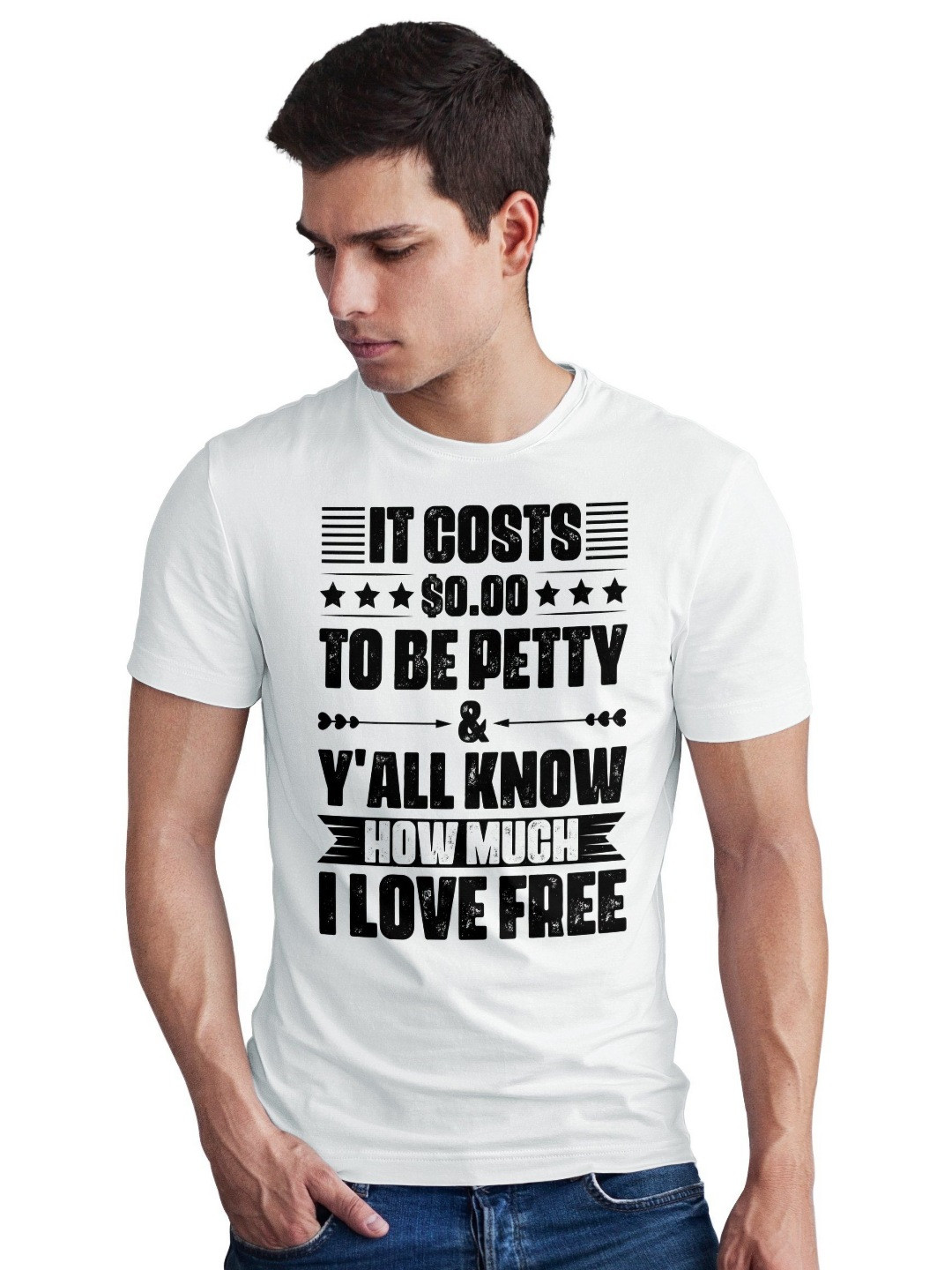 Seekbuylove Men Bio Finish It Costs Zero Dollars To Be Petty Pure Cotton T-shirt