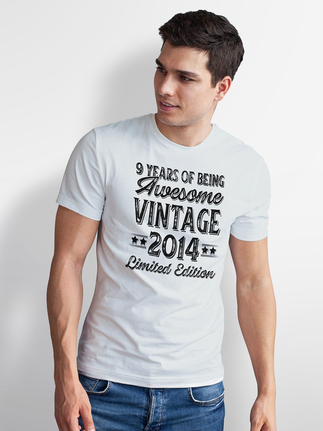 Seekbuylove Men Bio Finish 9Th Birthday Round Neck Pure Cotton T-shirt