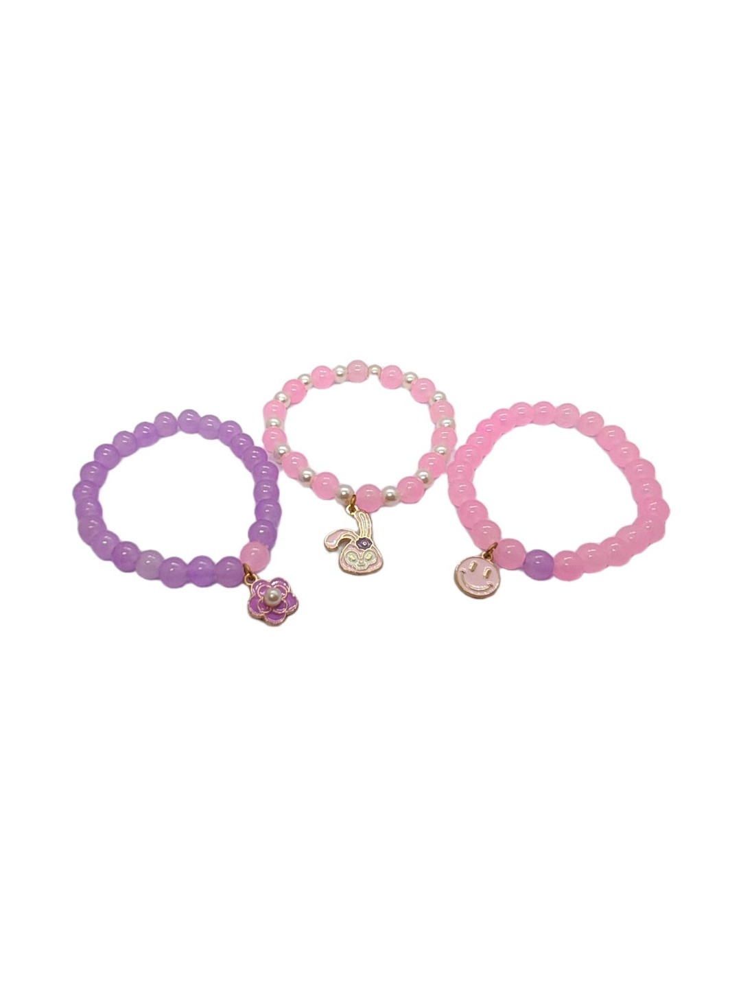 Inara Robes Women Set Of 3 Crystals Charm Beads Bracelet