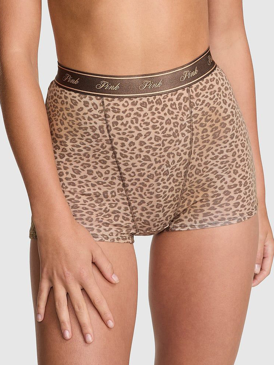 Victoria's Secret Abstract Printed High-Waist Outer Elastic Cotton Boyshort Brief