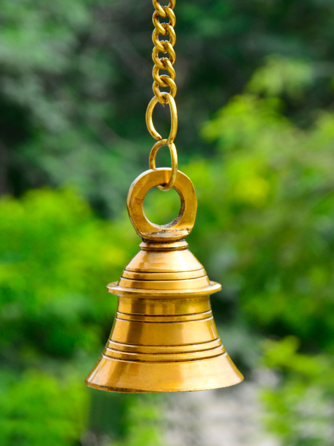 StyleMyWay Gold Toned Brass Antique Hanging Temple Bell