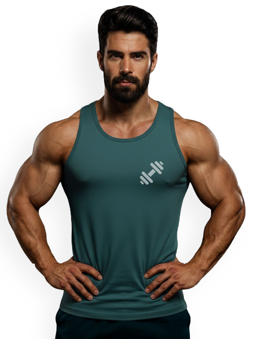 3Colors Men Gymrat Printed Scoop Neck Breathable Dri-Fit Gym Vest