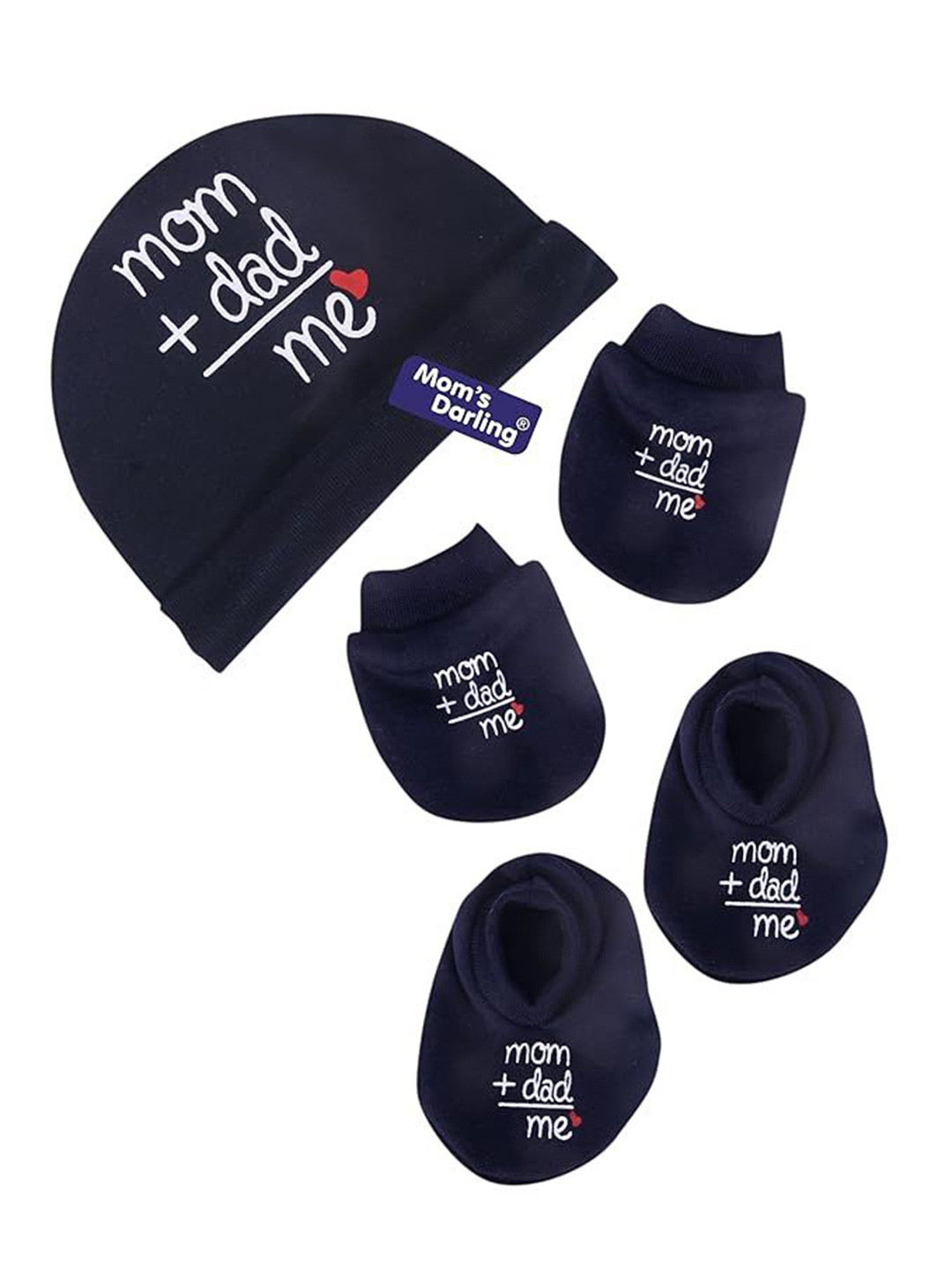 Mom's Darling Kids Printed Beanie Cap with Gloves & Socks