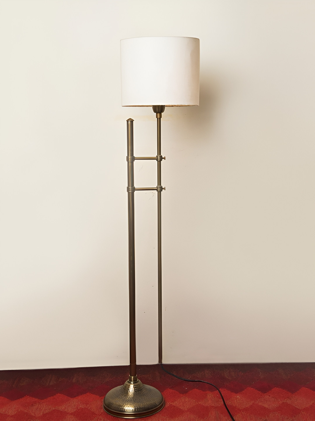 Fabindia Saaj Gold-Toned Spherical Shaped Metal Floor Lamp Without Shade