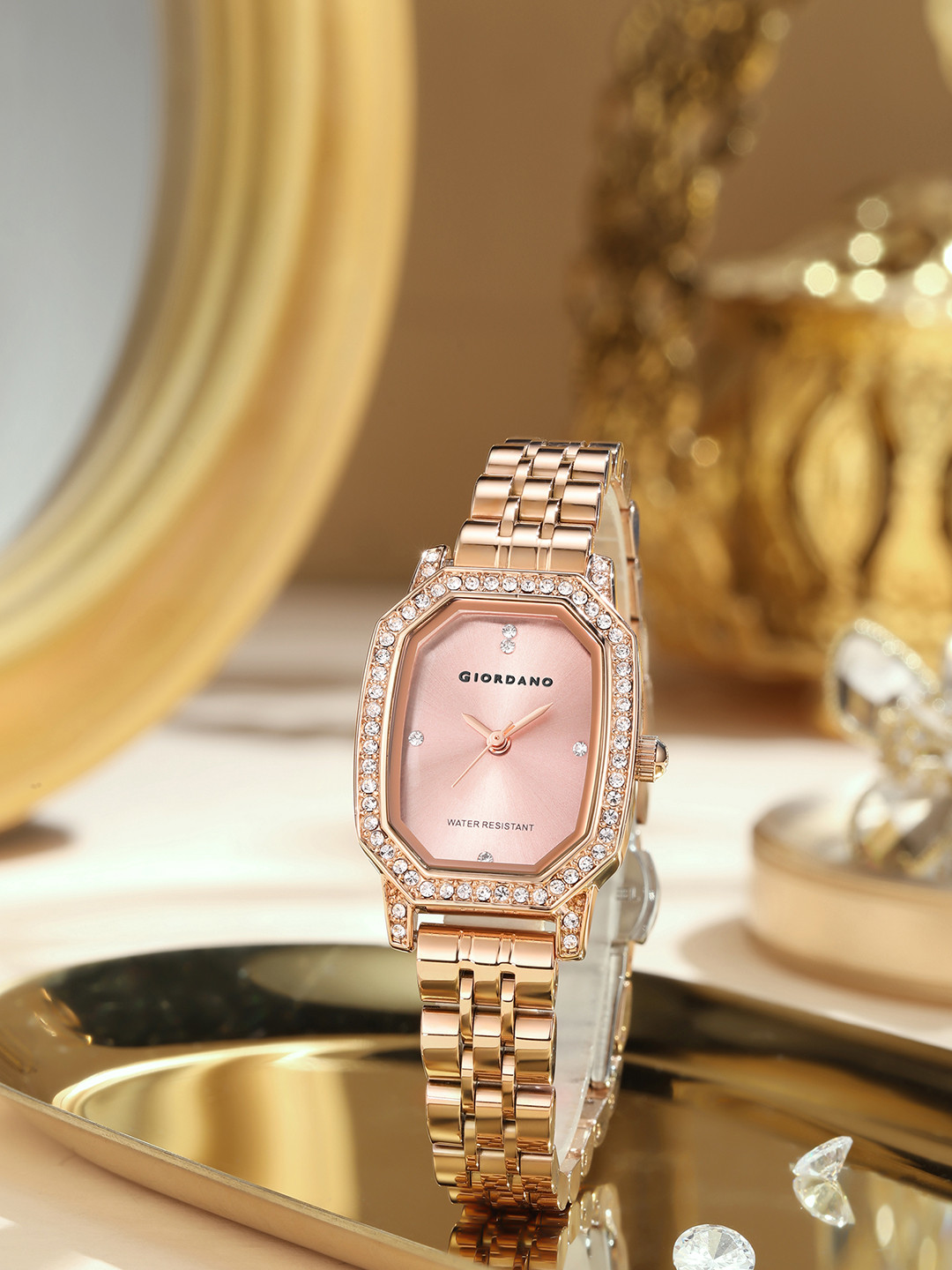 GIORDANO Women Octagonal Dial & Bracelet Style Straps Analogue Watch GZ-60114-22