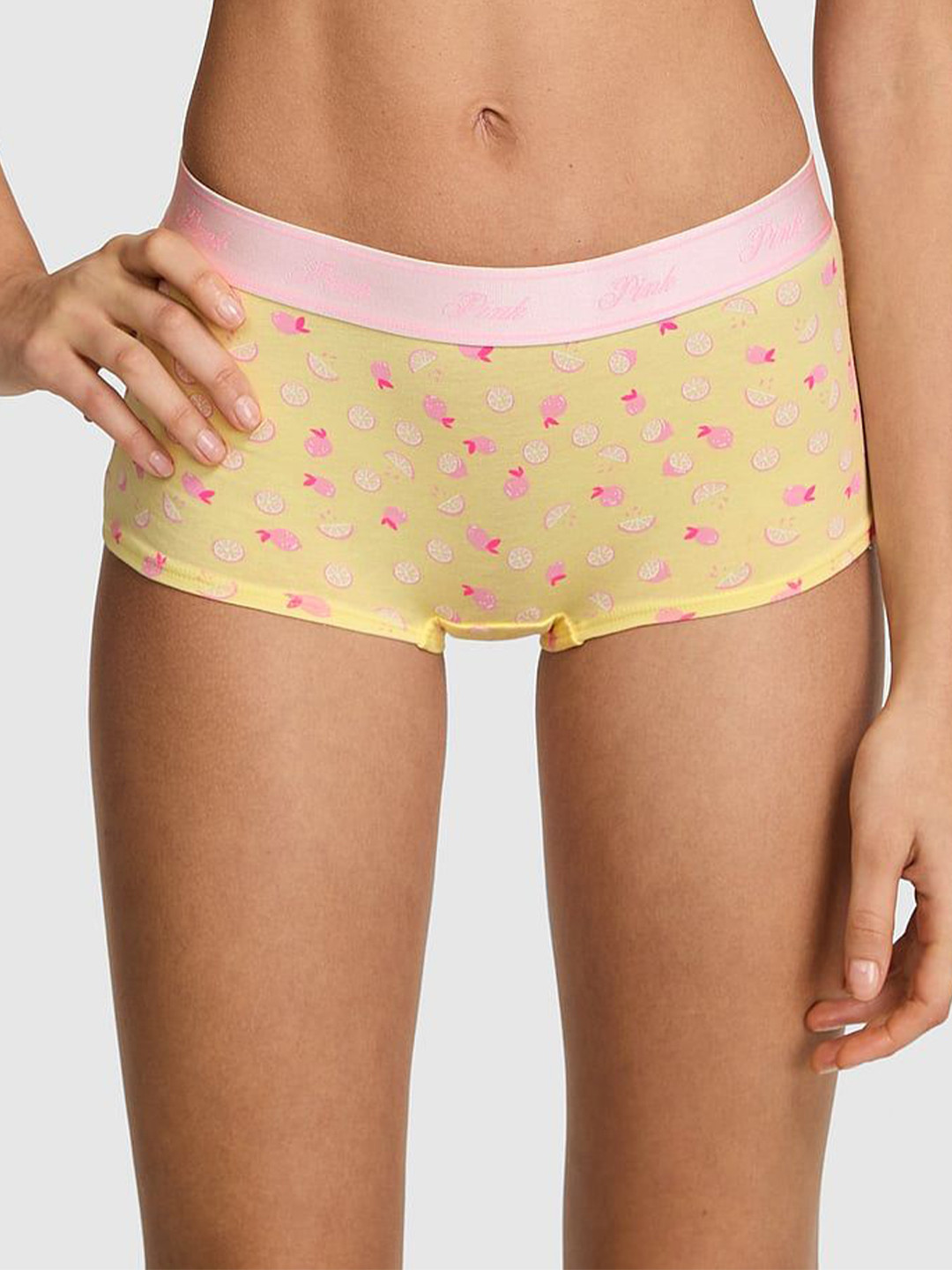Victoria's Secret Logo Printed Low-Rise Boy Shorts Briefs