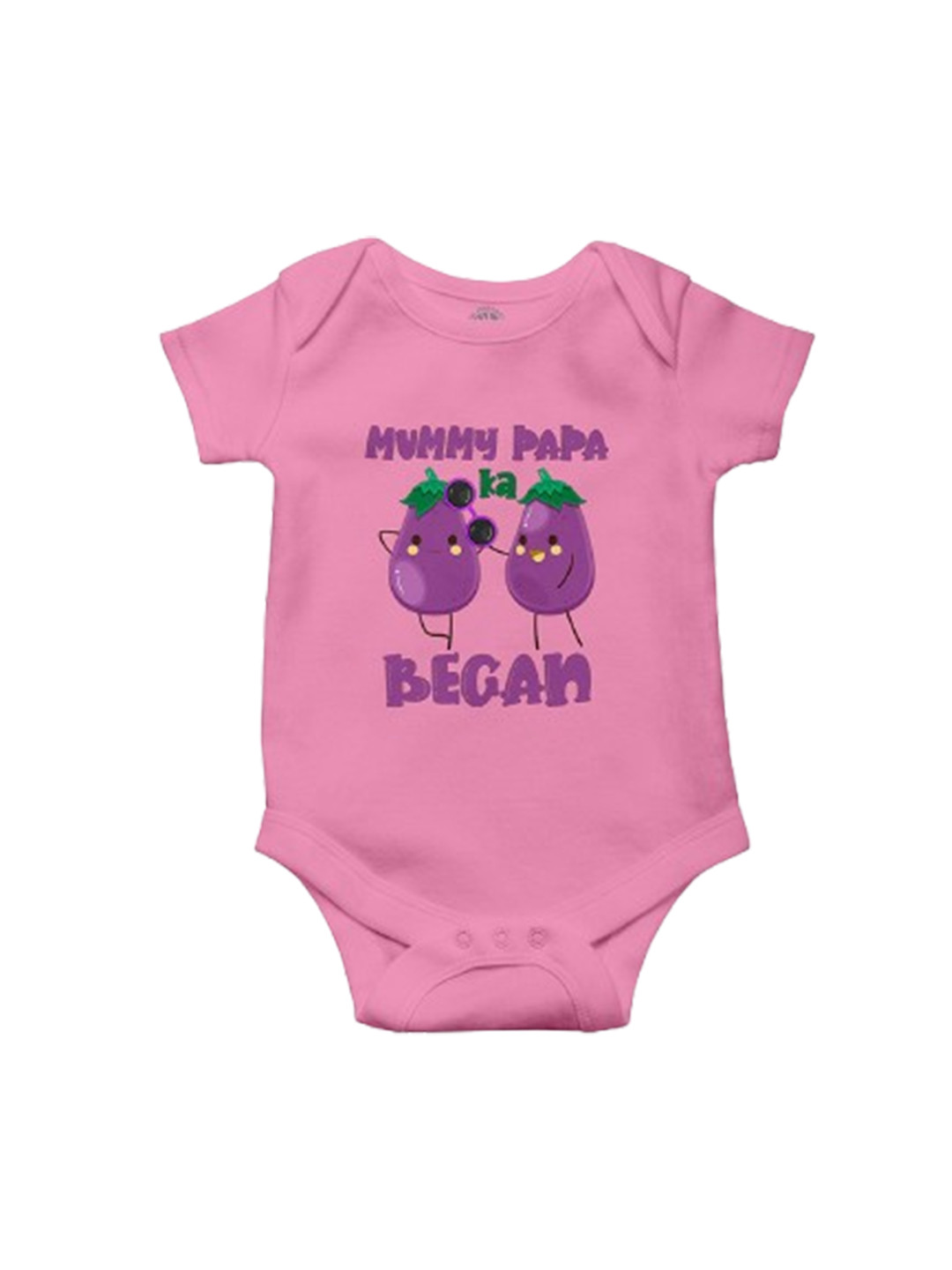 THE PRINT PLATTER Infants Mummy Papa Ka Began Printed Envelope Neck Cotton Bodysuit
