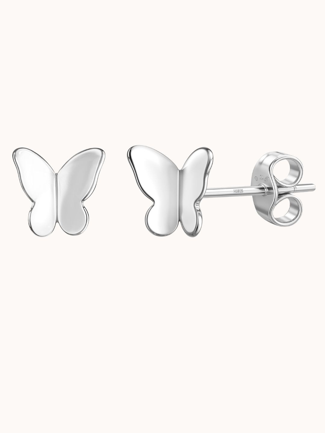 HighSpark  terling Silver Fluttering Butterfly Stud Earrings