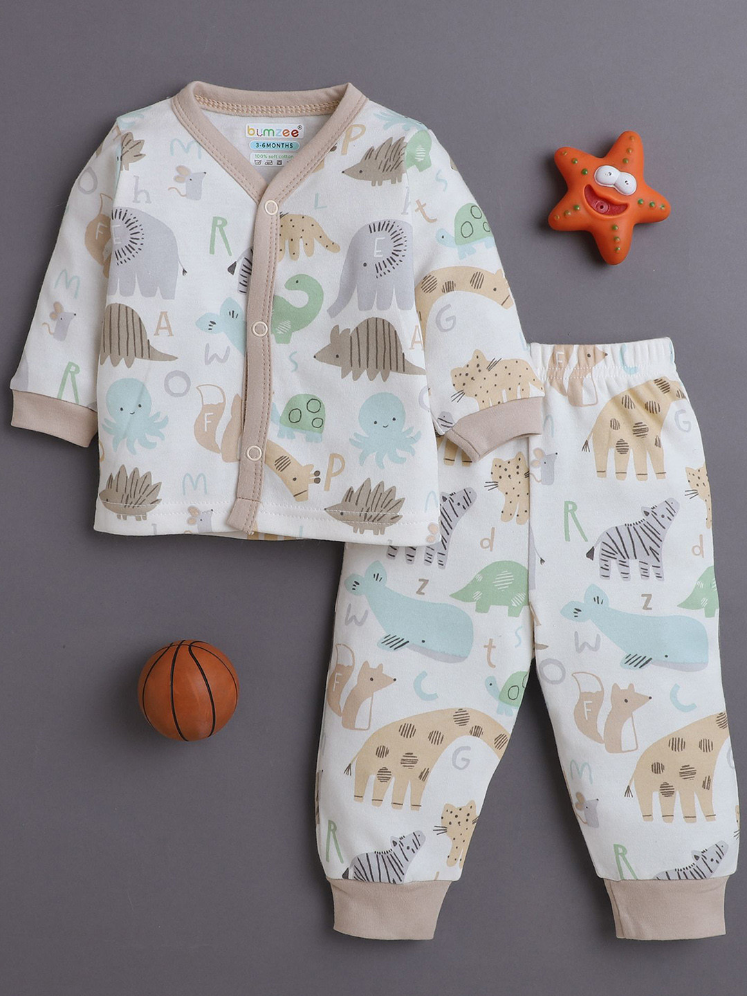 BUMZEE Boys Printed Full Sleeve Jabla & Pyjamas Night suit