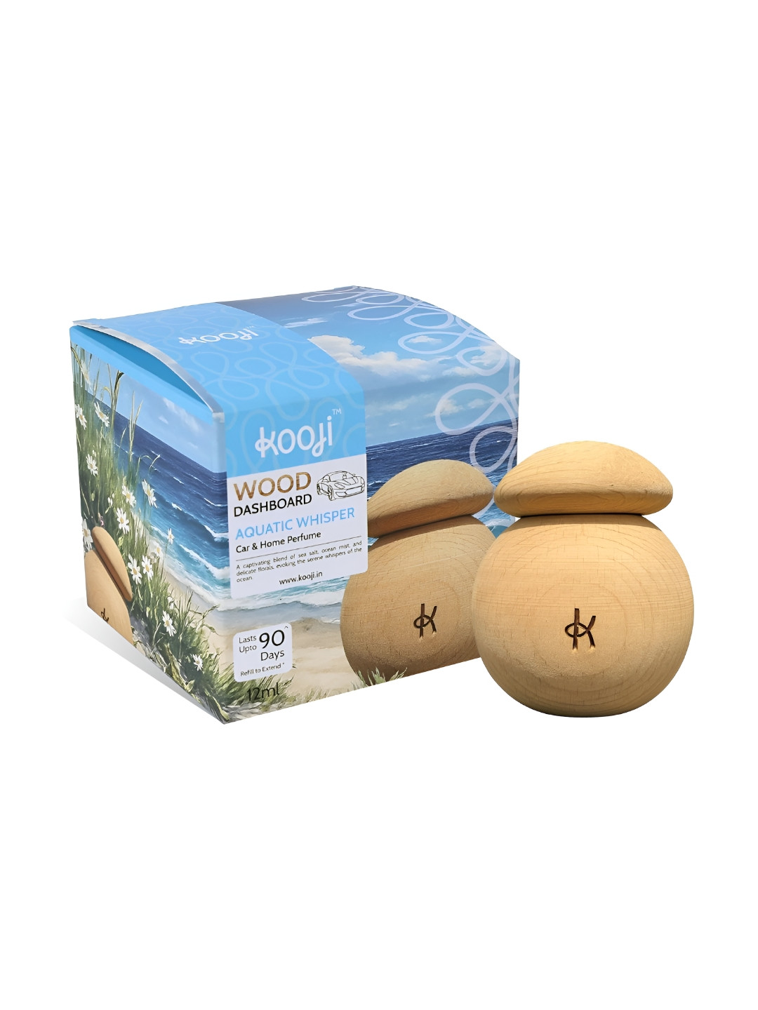 Kooji Blue & Beige Non-Alcoholic Car Freshner - 12 ml